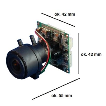 KAMERA PŁYTKOWA CCTV CCD 560 TVL 0.0002 Lux OBIEKTYW 2.8 - 12 mm AVK-560TVL