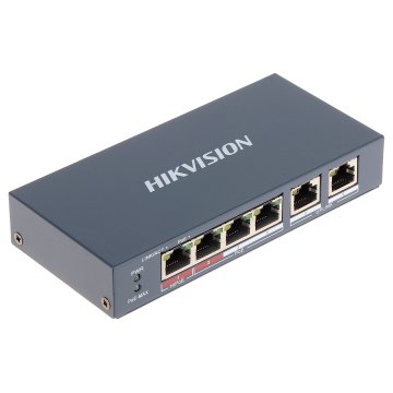 SWITCH PoE 4 PORTY + 2 PORTY UPLINK HIKVISION DS-3E0106HP-E
