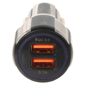 ŁADOWARKA SAMOCHODOWA USB 5V/3.1A/2XUSB-QUICK3.0/CAR